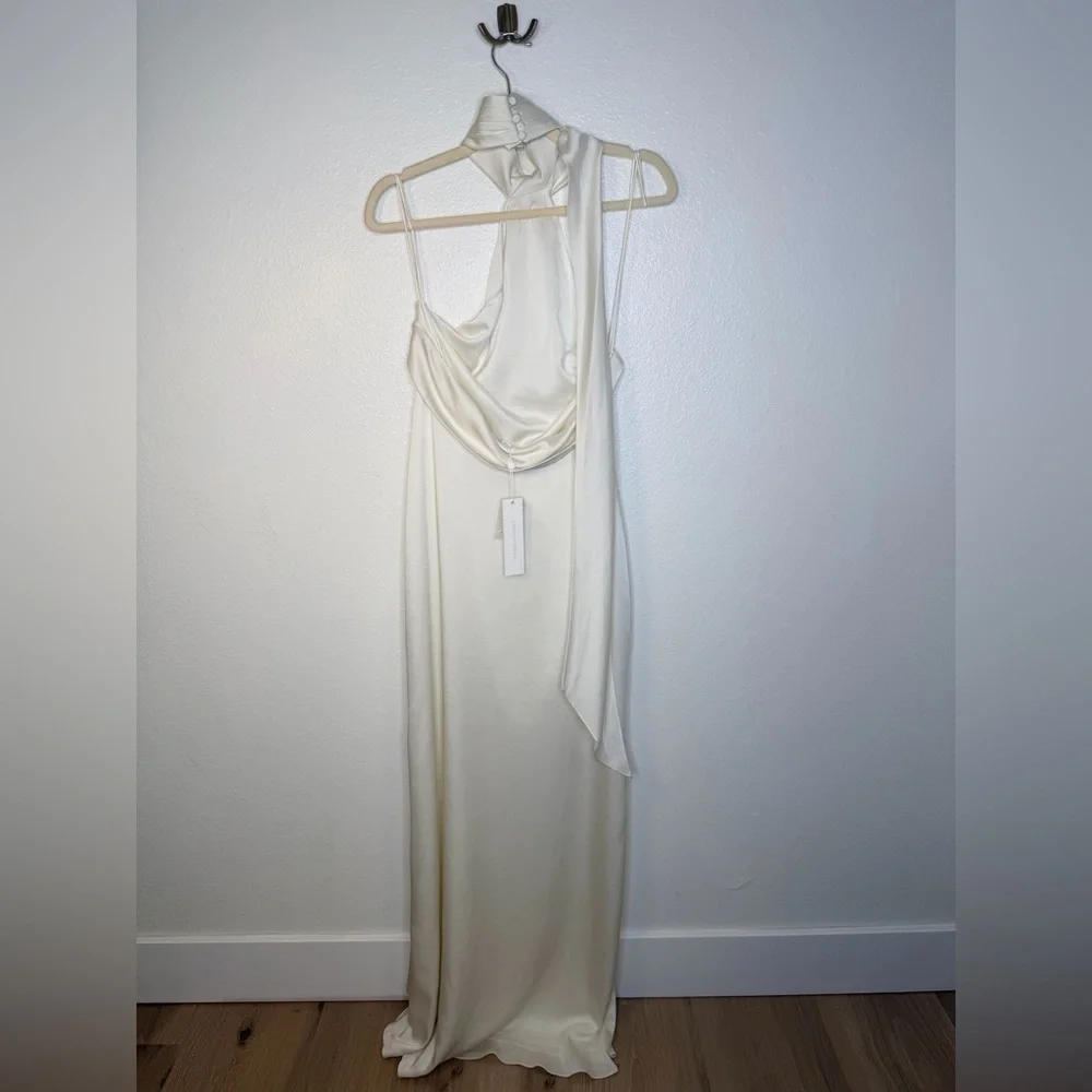 NWT ✨ Jonathan Simkhai Ivory Vittoria Silky Gown Size 4. $698 - Picture 7 of 16